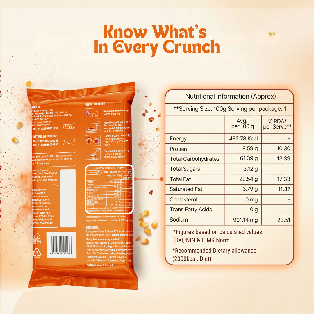 M POP Fiery Peri Microwave – 50 gms