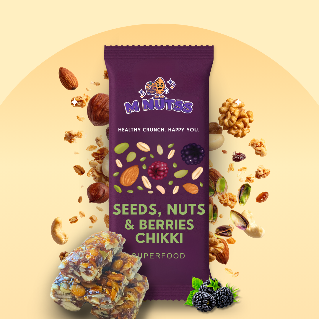 M-Nutss Seeds, Nuts & Berries Chikki – Superfood Nutrition Snack