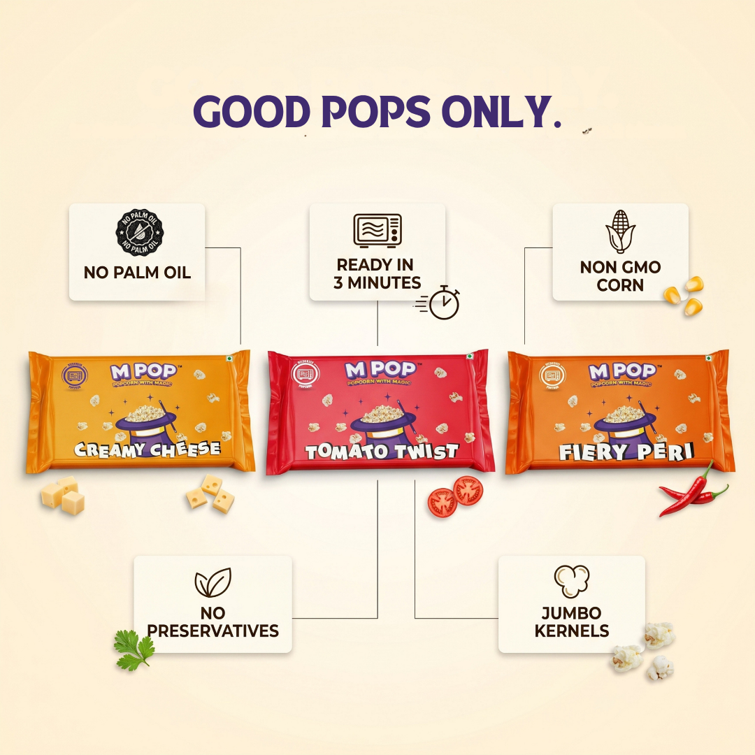 M POP Assorted Microwave Popcorn - 50g x 6 Packs