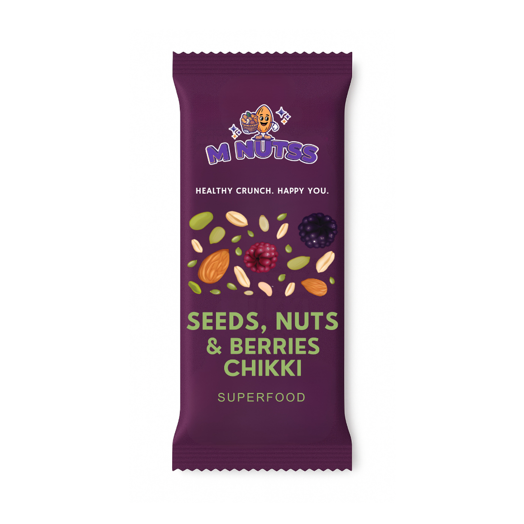 M-Nutss Seeds, Nuts & Berries Chikki – Superfood Nutrition Snack