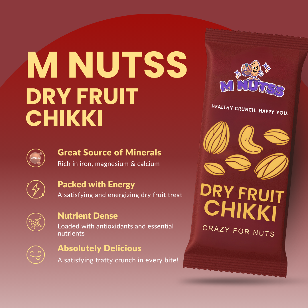 M-Nutss Dry Fruit Chikki – Crunchy & Nutritious Snack