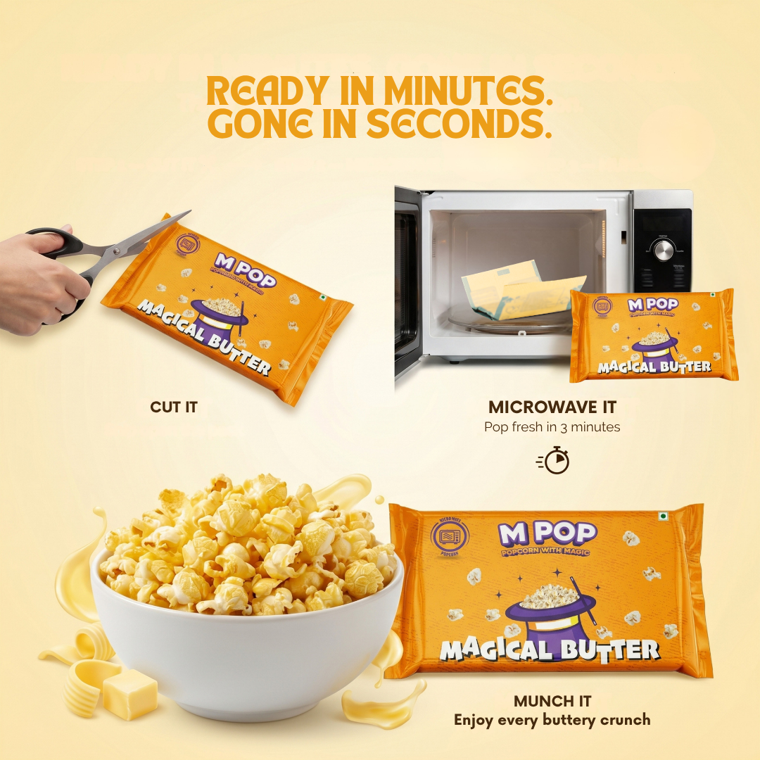 M POP Magical Butter Microwave Popcorn – 90 gms
