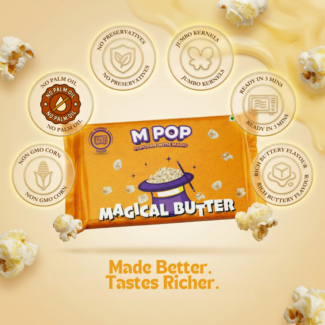 M POP Magical Butter Microwave Popcorn – 90 gms