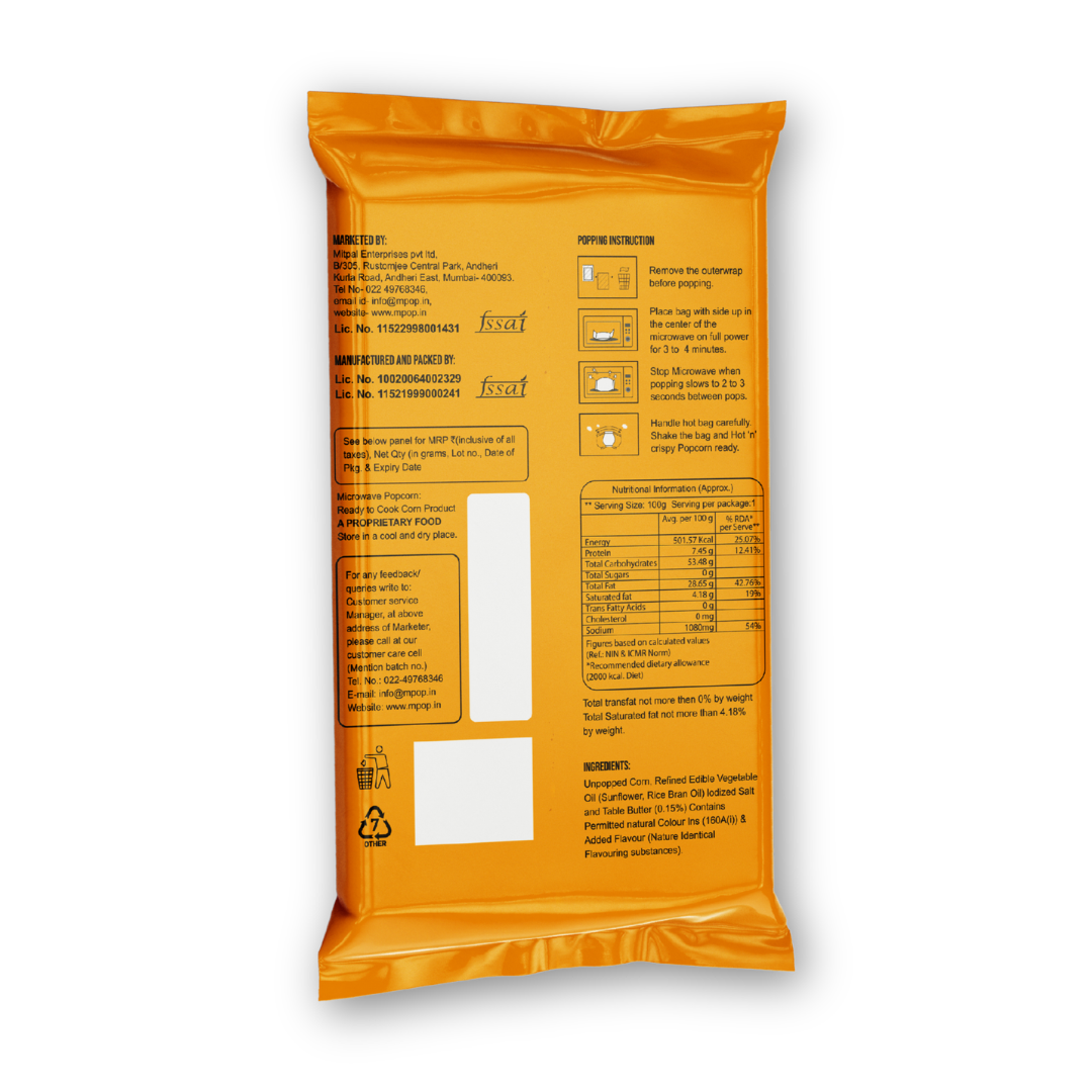 M POP Magical Butter Microwave Popcorn – 90 gms