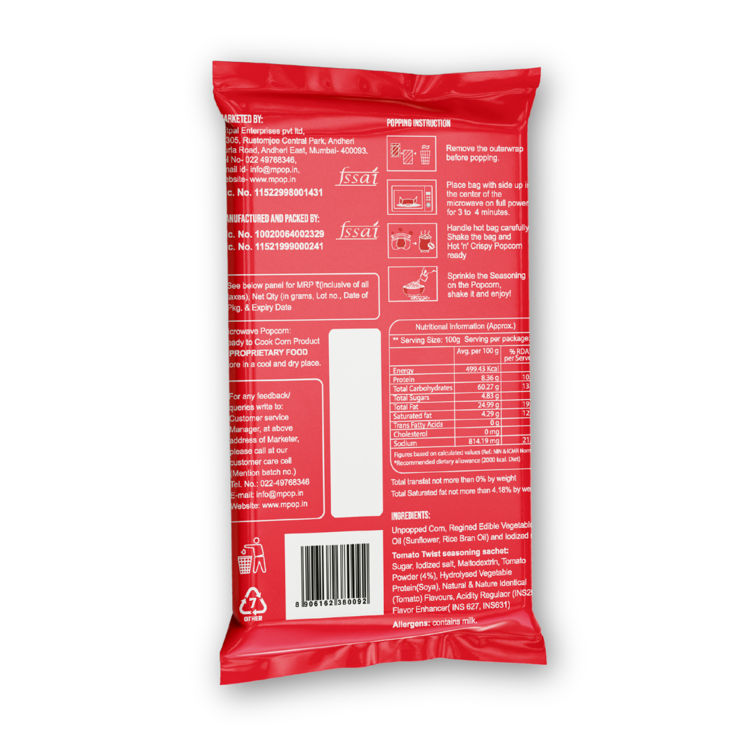 M POP Tomato Twist Microwave – 50 gms
