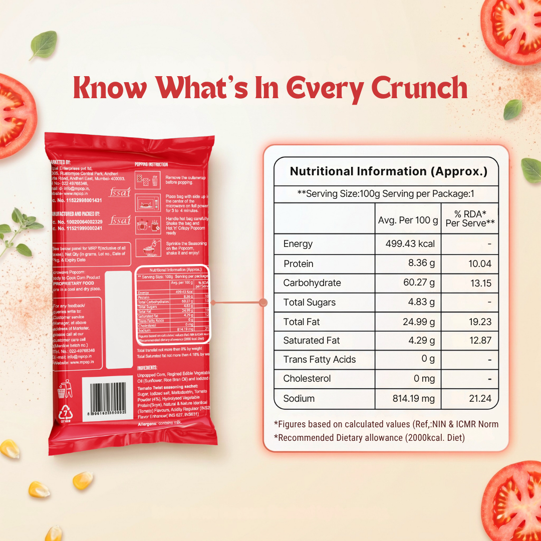 M POP Tomato Twist Microwave – 50 gms